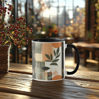 Organic Abstract Mug - Personalized Earthy Botanic