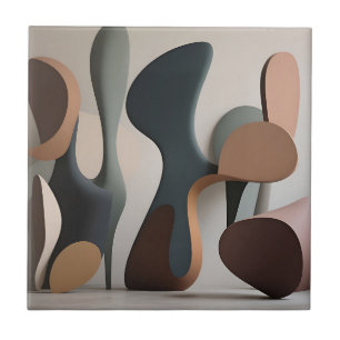 Organic Abstract Sculptural Modern Tile