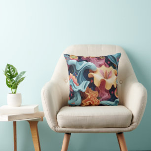 Organic abstraction throw pillow
