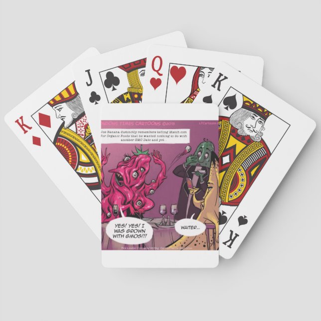 Organic And GMO Date Funny Playing Cards (Back)