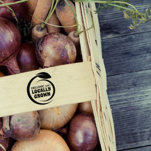 Organic and Locally Grown, Farm  Rubber Stamp