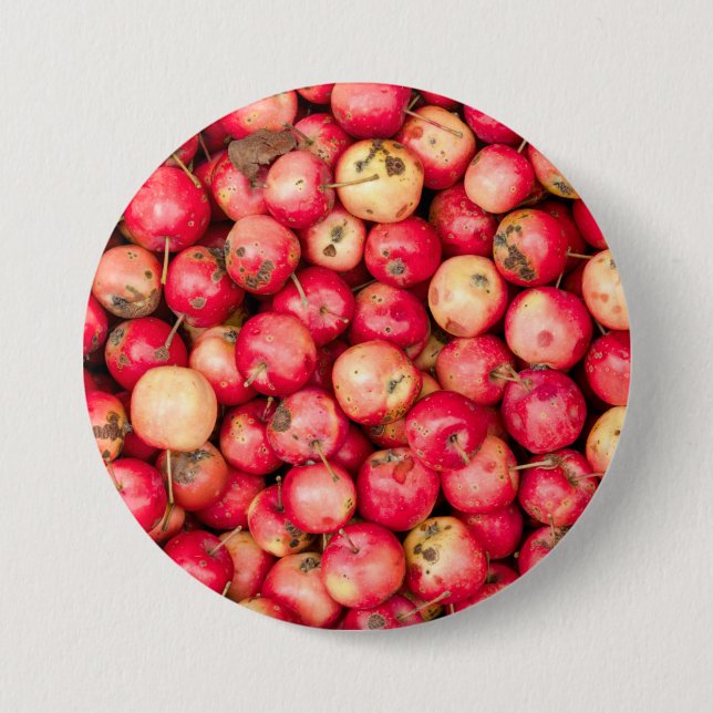 Organic apples 3 inch round button (Front)