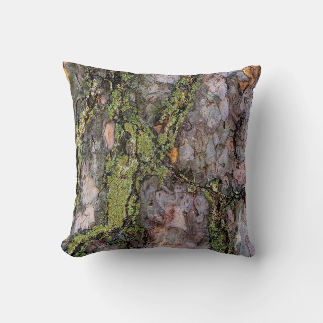 Organic Bark Texture 3 Throw Pillow (Front)