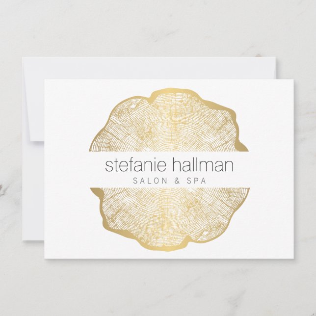 Organic Beauty Gold Tree Rings Salon Gift Card (Front)
