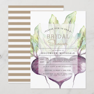 Organic Beets | Veggie | Watercolor Bridal Shower Invitation