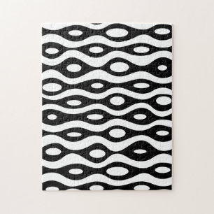 Organic black and white jigsaw puzzle