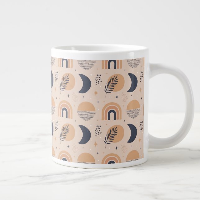Organic Boho Pattern Large Coffee Mug (Right)