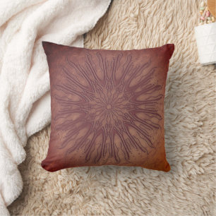 Organic boho style sunburst mandala recoleta decor throw pillow