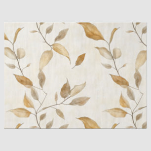 Organic Botanical Leaf and Twig Earthy Brown Tissue Paper