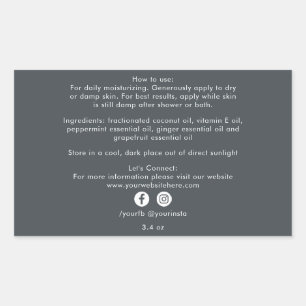 Organic Business Beauty Product Ingredients Black Sticker
