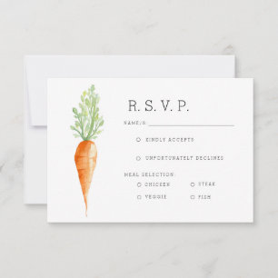 Organic Carrot   Watercolor RSVP Card