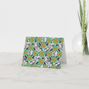 Organic Chaos Bold Pattern w/Green Certainty. Thank You Card