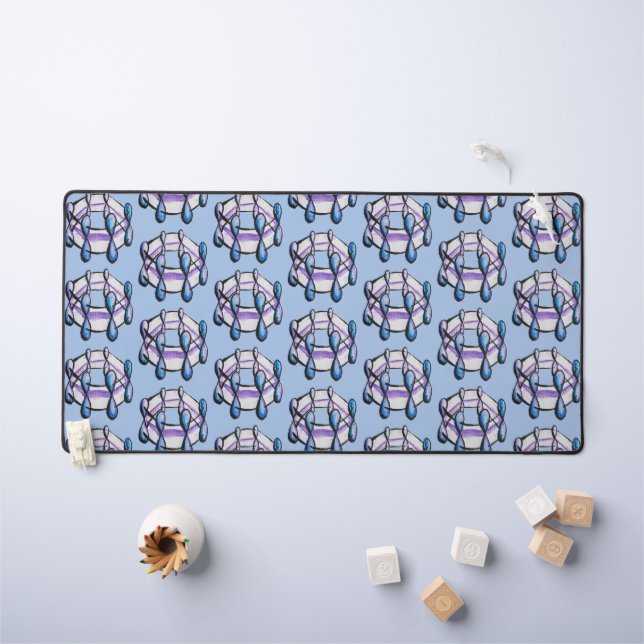 Organic Chemistry Art - Benzene Molecule Pattern Desk Mat (Kids Table)