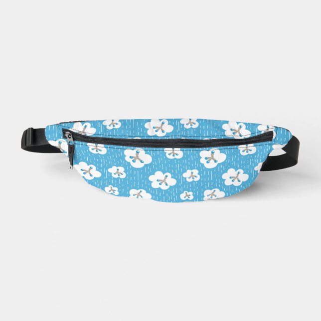 Organic Chemistry Molecule Pattern Blue Fanny Pack (Front)