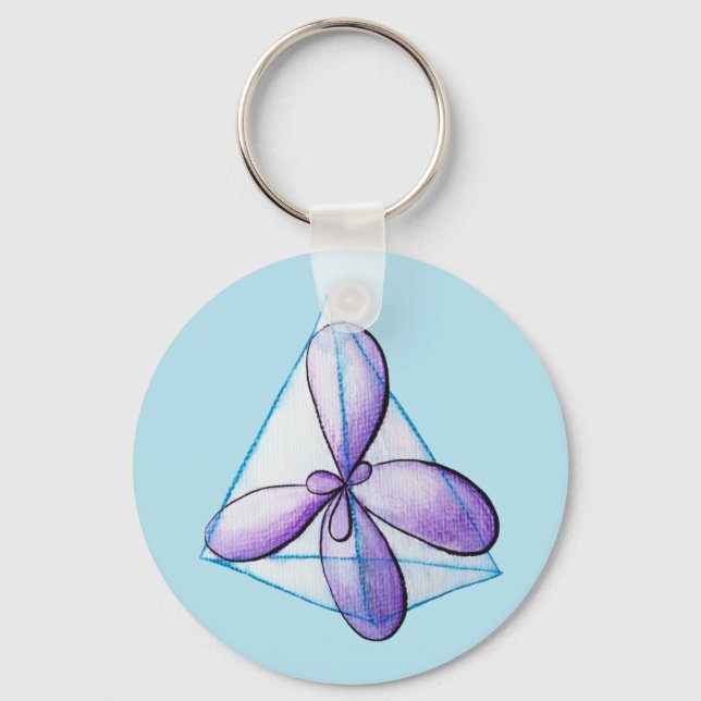 Organic Chemistry QR Code Drawn Methane Molecule  Keychain (Front)