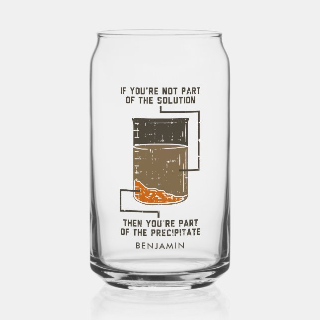 Organic Chemistry Science Teacher Personalized Can Glass (Front)