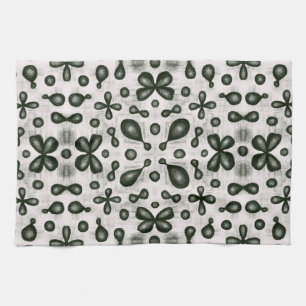 Organic chemistry student black and white pattern  kitchen towel