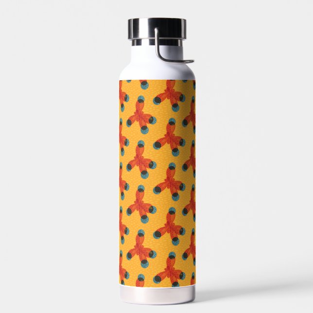 Organic Chemistry Yellow Molecule Pattern Geek Water Bottle (Left)