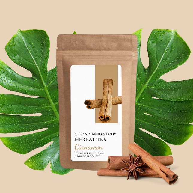 Organic Cinnamon Herbal Tea Business Label (Creator Uploaded)