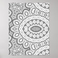 Organic Clustered Pattern Intricate Colouring Page