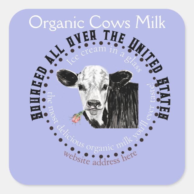organic cows milk label (Front)