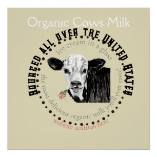 organic cows milk poster