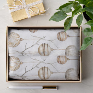 Organic Cream Tan Christmas Ornaments Tissue Paper