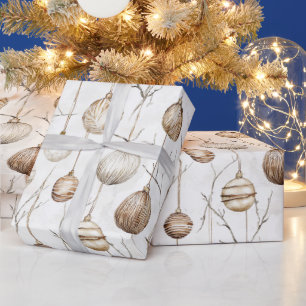 Organic Cream Tan Christmas Ornaments Wrapping Paper