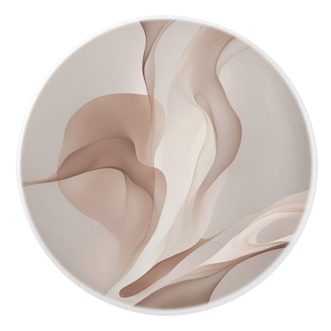 "Organic Currents" | Dynamic Forms Art Ceramic Knob (Front)