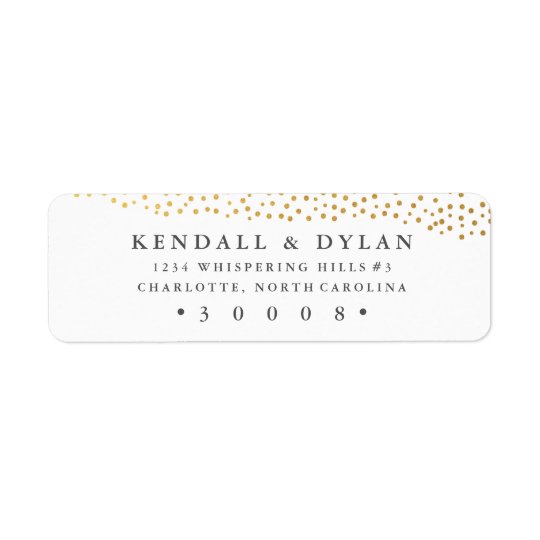 Organic dots faux foil return address label