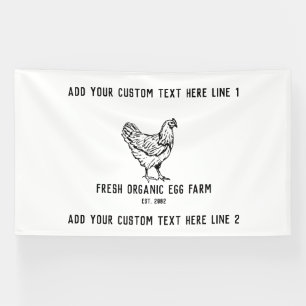 Organic Egg Farm Farmhouse Rustic Chicken  Banner