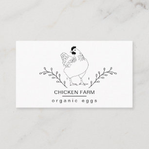 Organic Eggs Chicken Hen Farm Vintage Business Car Card