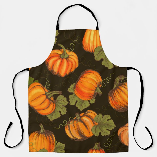 Organic farm vegetables seamless pattern with oran apron (Front)
