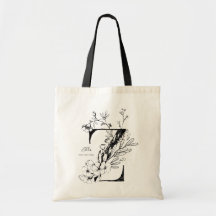 Organic farmhouse letter Z floral monogrammed