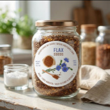 Organic Flax Seeds Product Packaging Classic Round