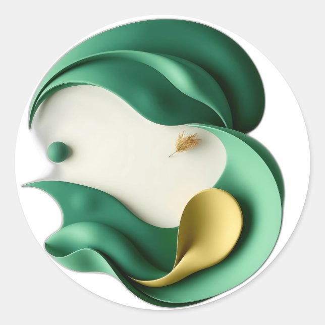 Organic Flowing Shapes Installation Classic Round Sticker (Front)