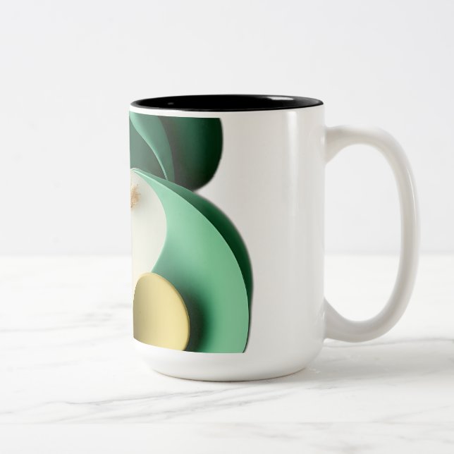 Organic Flowing Shapes Installation Two-Tone Coffee Mug (Right)