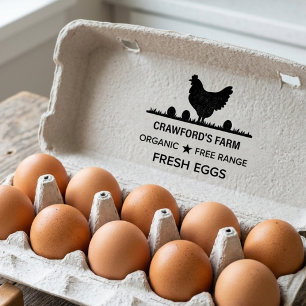 Organic Free Range Fresh Eggs Family Farm  Rubber Stamp