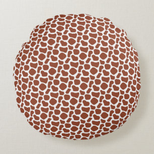 Organic Giraffe Print Seamless Pattern Round Pillow
