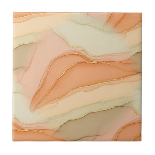 Organic Gold Marble Warm Neutral Abstract Tile
