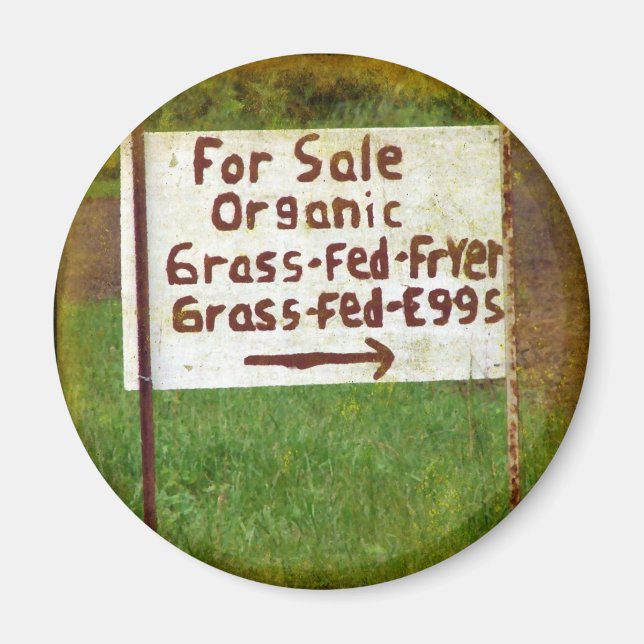 Organic Grass Fed Eggs and Fryers Magnet (Front)