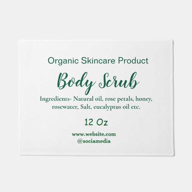 Organic green nature body scrub butter add name in doormat (Front)