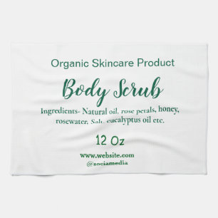 Organic green nature body scrub butter add name in kitchen towel