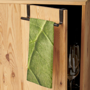 Organic Green Rhubarb Leaf Kitchen Towel