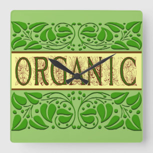 Organic Green Saying Wall Clock