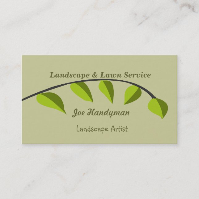 Organic   Green Tree Branch Business Card (Front)