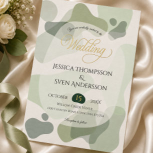 Organic Greenery Geometric Abstract Wedding