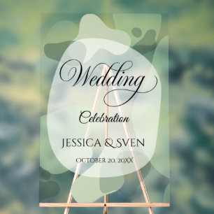 Organic Greenery Geometric Abstract Wedding Acrylic Sign