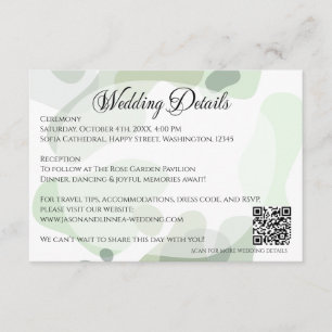 Organic Greenery Geometric Abstract Wedding Enclosure Card