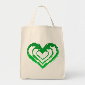 Organic Heart Green Grocery Tote